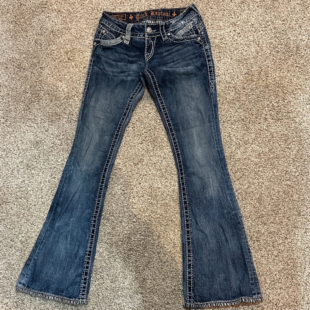 Rock Revival Women's Dark Blue Flare Jeans